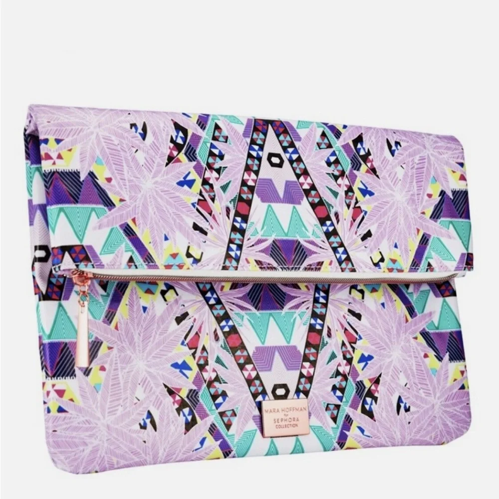 NWOT Mara Hoffman For Sephora Collection Zippered Multicolored Foldover Bag!